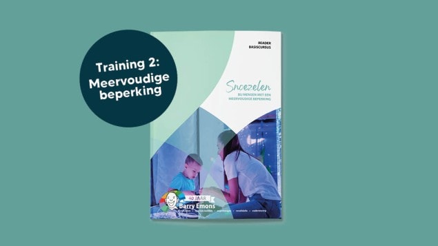 Reader snoezeltraining voor Meervoudig Gehandicaptenzorg op een groene achtergrond.