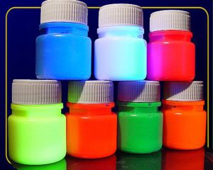 Fluo verf, set van 7 flesjes