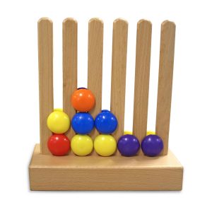 Houten standaard met 5 rijen ( t.b.v. 25 rollen reuzen Aximo)