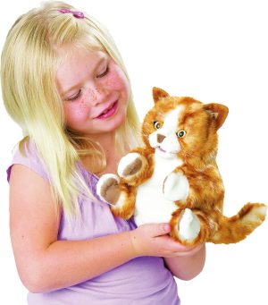 Handpop Kat oranje 20 cm