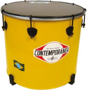 Bonte Bastrommel geel ø 41 cm, 50 cm hoog