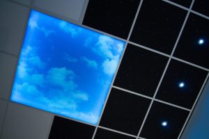 Wolkenpaneel LED RGB 120 x 120 cm in frame (systeemplafond) incl. afstandsbediening