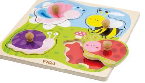 Puzzel insecten, met houten knop