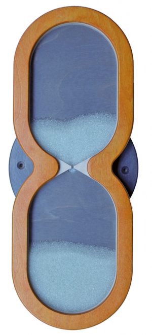 Zandloper Langzaam, 48 x 18 cm (hout, wandmontage)