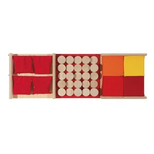 Set van 3 zintuigplaten, thema 'voelen', set A, afm. 91x31 cm