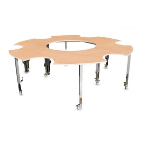 Yin en Yang tafels met buik- en midden uitsparing, set van twee stuks