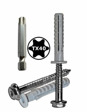 Schroeven (set van 2) voor betonbevestiging RVS 316 haak