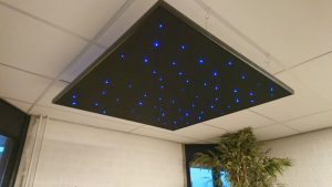 Sterrenhemel paneel, 120 x 120 cm, zwart (incl. ophangset)