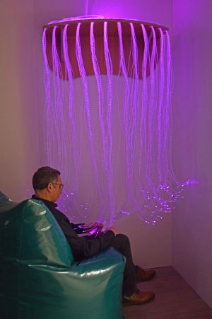 FiberGlow schap met watervaleffect 100 x 41 cm beuken