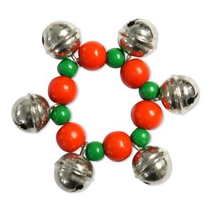 Armband 6 belletjes, kleur, 9 x 2 cm