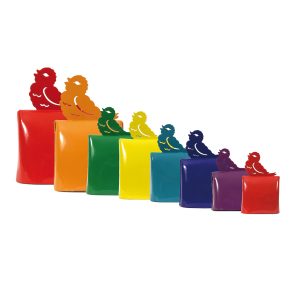 Muziekklok, set van 8 in kleur