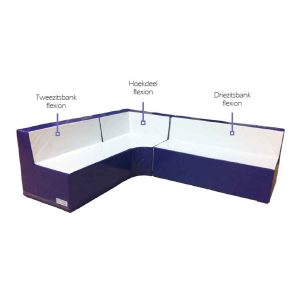 Driezitsbank Flexion, 160 x 75 x 80 cm