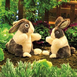 Handpop Hollands Konijn groot, 25 cm