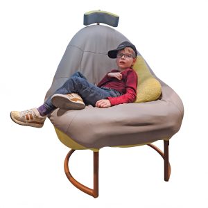 Poire experience chair gray/green with brown frame